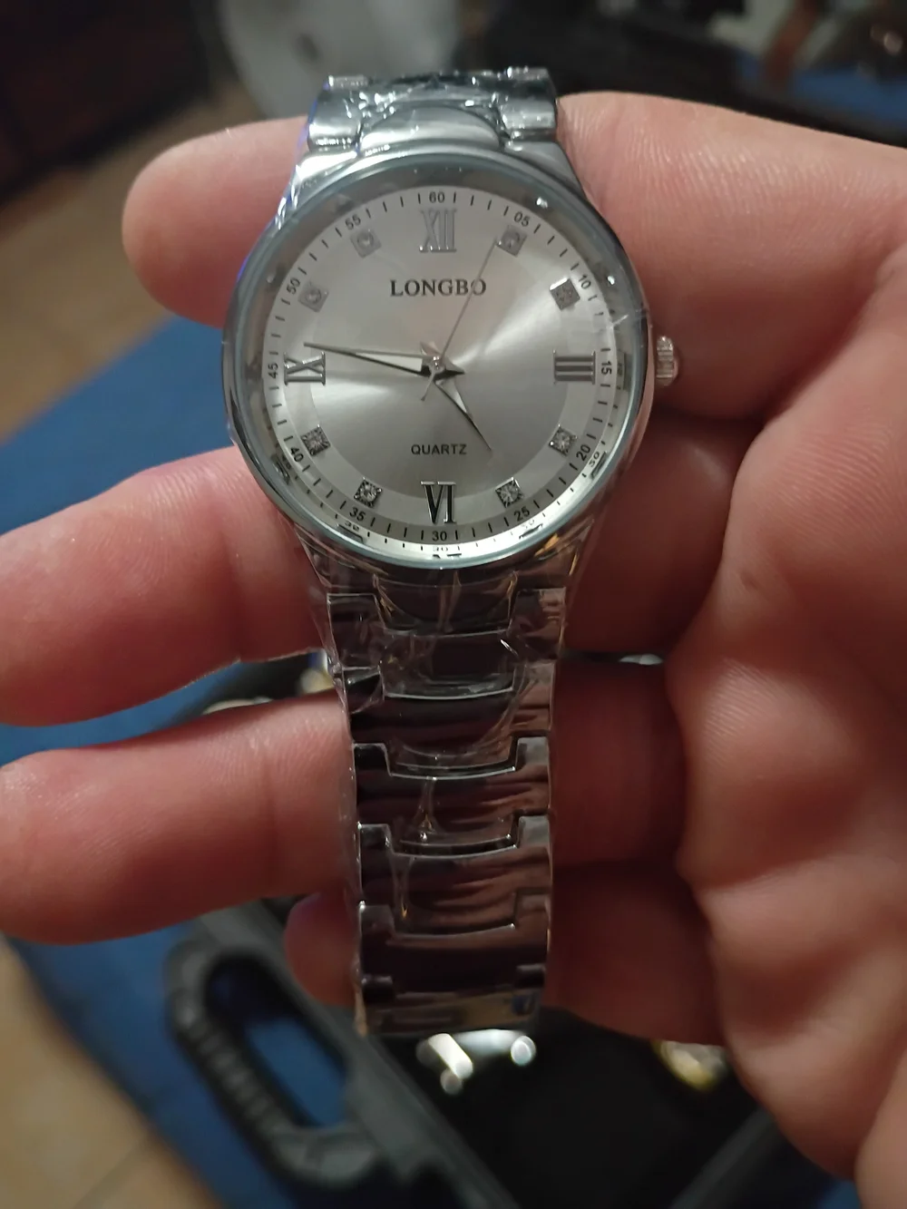 Men's Silver Stainless Steel Quartz Watch